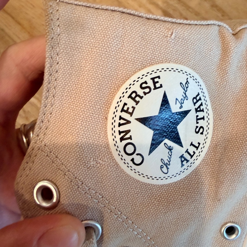 Converse High Top Lug-Sole Sneakers - Beige & White - Picture 6 of 9
